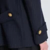 Cappotto corto in lana a righe