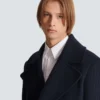 Cappotto corto in lana a righe