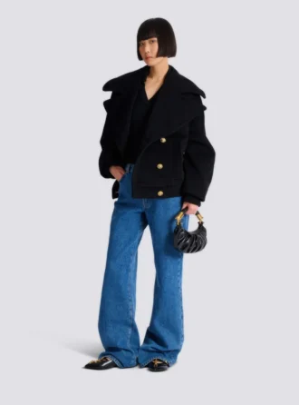 Cappotto da marinaio in lana con 4 bottoni
