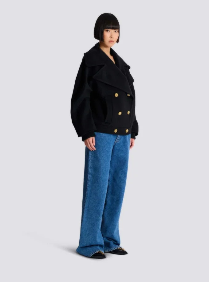 Cappotto da marinaio in lana con 4 bottoni Cappotto da marinaio in lana con 4 bottoni