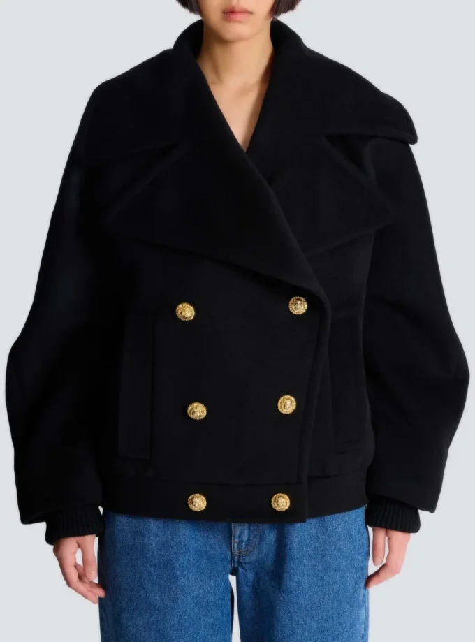 Cappotto da marinaio in lana con 4 bottoni Cappotto da marinaio in lana con 4 bottoni