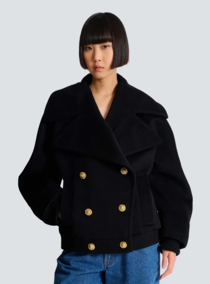 Cappotto da marinaio in lana con 4 bottoni Cappotto da marinaio in lana con 4 bottoni