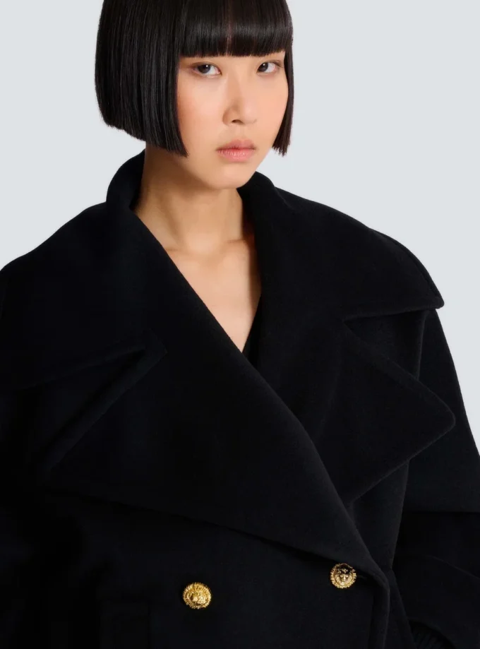Cappotto da marinaio in lana con 4 bottoni Cappotto da marinaio in lana con 4 bottoni