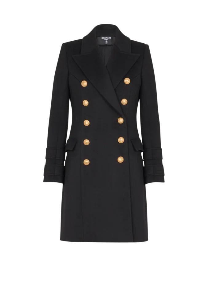 Cappotto in lana e cashmere con 10 bottoni