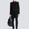 Cappotto in lana e cashmere con pettorina frontale staccabile Cappotto in lana e cashmere con pettorina frontale staccabile