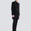 Cappotto in lana e cashmere con pettorina frontale staccabile Cappotto in lana e cashmere con pettorina frontale staccabile