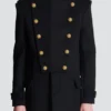 Cappotto in lana e cashmere con pettorina frontale staccabile Cappotto in lana e cashmere con pettorina frontale staccabile