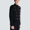 Cappotto in lana e cashmere con pettorina frontale staccabile Cappotto in lana e cashmere con pettorina frontale staccabile