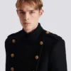 Cappotto in lana e cashmere con pettorina frontale staccabile Cappotto in lana e cashmere con pettorina frontale staccabile