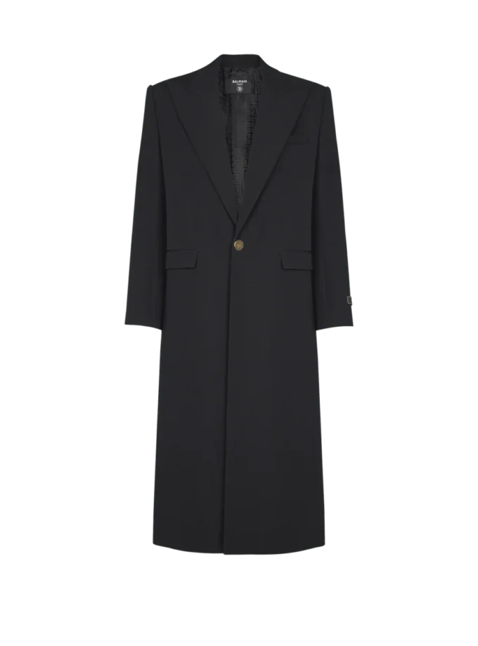 Cappotto lungo in lana grain de poudre Cappotto lungo in lana grain de poudre