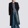 Cappotto lungo in lana grain de poudre Cappotto lungo in lana grain de poudre