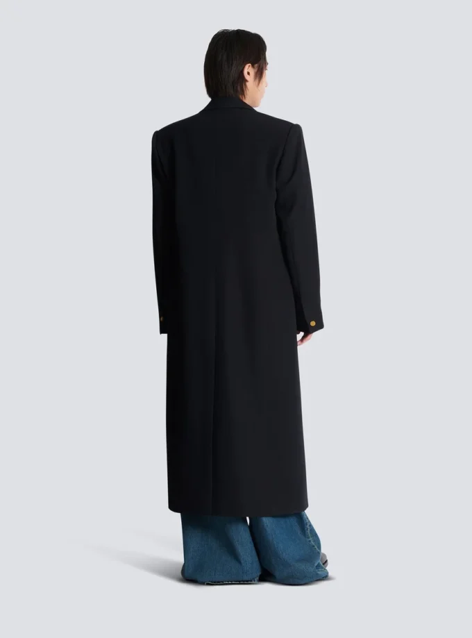 Cappotto lungo in lana grain de poudre Cappotto lungo in lana grain de poudre