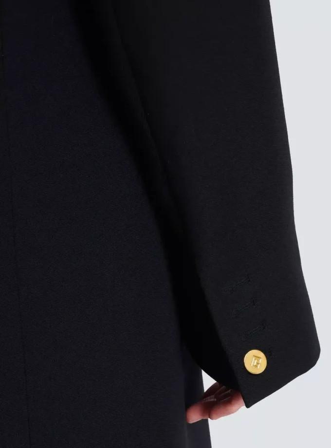 Cappotto lungo in lana grain de poudre Cappotto lungo in lana grain de poudre