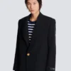 Cappotto lungo in lana grain de poudre Cappotto lungo in lana grain de poudre