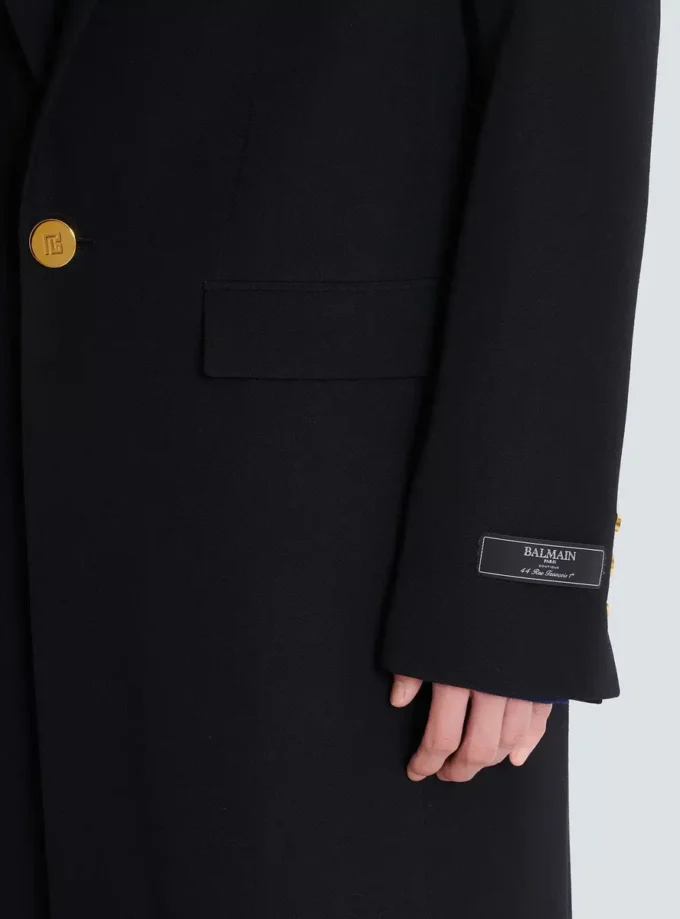 Cappotto lungo in lana grain de poudre Cappotto lungo in lana grain de poudre