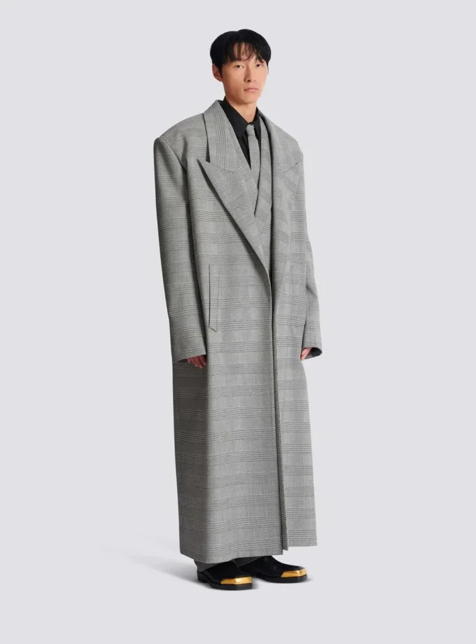 Cappotto oversize in lana Principe di Galles Cappotto oversize in lana Principe di Galles