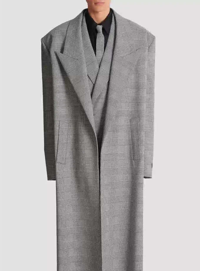 Cappotto oversize in lana Principe di Galles Cappotto oversize in lana Principe di Galles