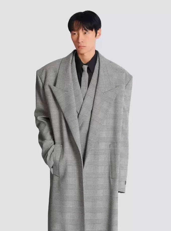 Cappotto oversize in lana Principe di Galles Cappotto oversize in lana Principe di Galles