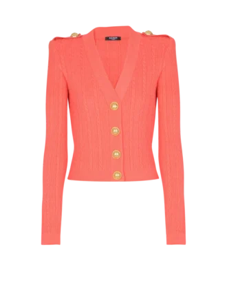 Cardigan a maniche lunghe con lavorazione a trecce