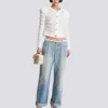 Cardigan a maniche lunghe in maglia effetto tweed Cardigan a maniche lunghe in maglia effetto tweed