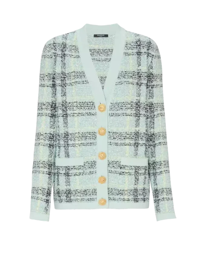 Cardigan ampio in tweed glitterato Cardigan ampio in tweed glitterato