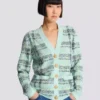 Cardigan ampio in tweed glitterato Cardigan ampio in tweed glitterato
