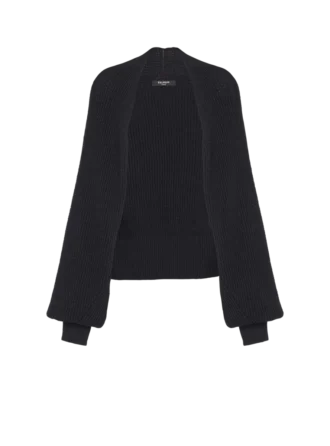Cardigan bolero in maglia a coste