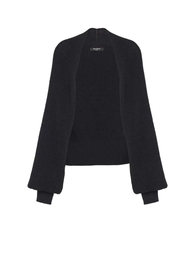 Cardigan bolero in maglia a coste