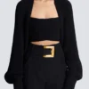 Cardigan bolero in maglia a coste