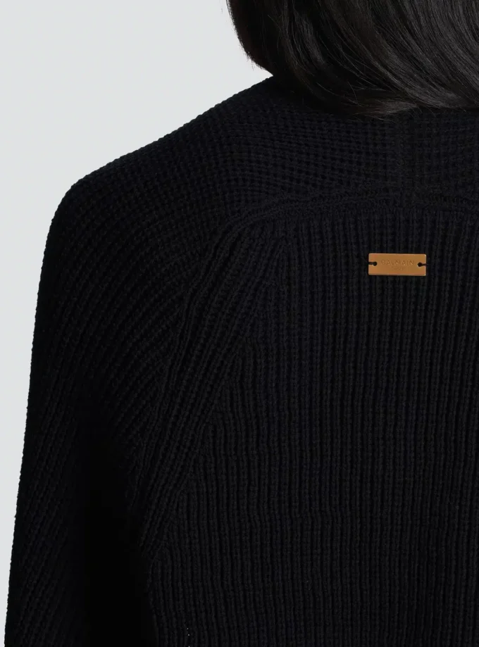Cardigan bolero in maglia a coste