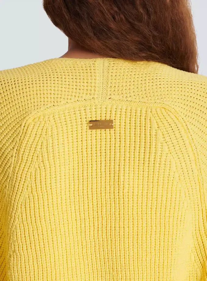Cardigan bolero in maglia a coste