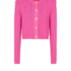 Cardigan corto in maglia con monogramma Cardigan corto in maglia con monogramma