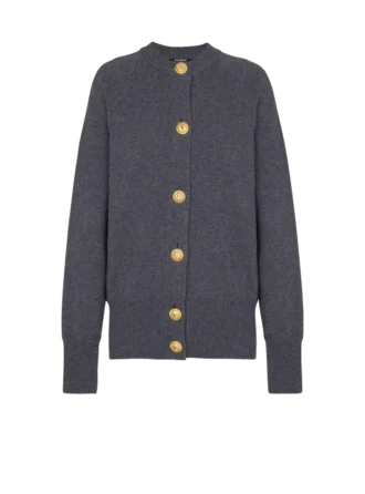 Cardigan in eco-cashmere con bottoni