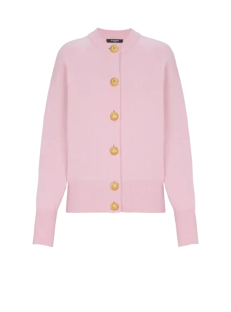 Cardigan in eco-cashmere con bottoni