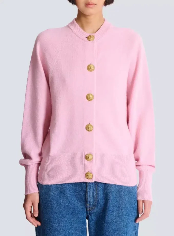 Cardigan in eco-cashmere con bottoni Cardigan in eco-cashmere con bottoni