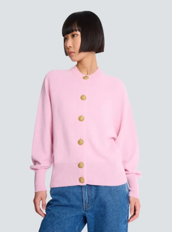 Cardigan in eco-cashmere con bottoni Cardigan in eco-cashmere con bottoni