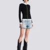 Cardigan in maglia con collo alto e zip Cardigan in maglia con collo alto e zip