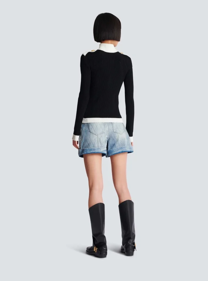 Cardigan in maglia con collo alto e zip Cardigan in maglia con collo alto e zip