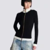Cardigan in maglia con collo alto e zip Cardigan in maglia con collo alto e zip