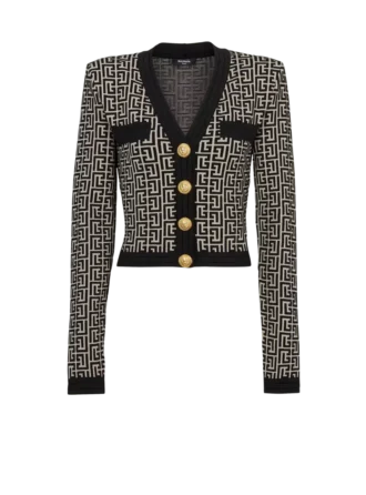 Cardigan in maglia con monogramma