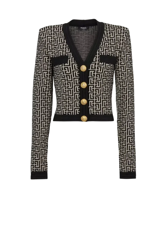 Cardigan in maglia con monogramma Cardigan in maglia con monogramma
