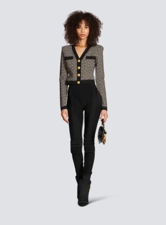Cardigan in maglia con monogramma