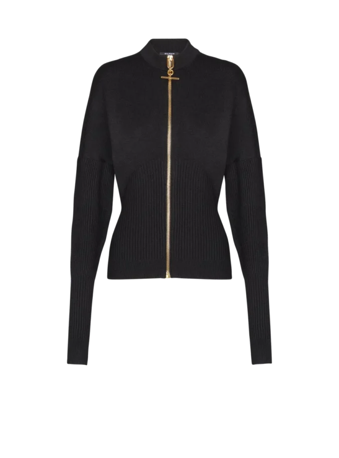 Cardigan in maglia con zip Cardigan in maglia con zip