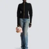 Cardigan in maglia con zip Cardigan in maglia con zip