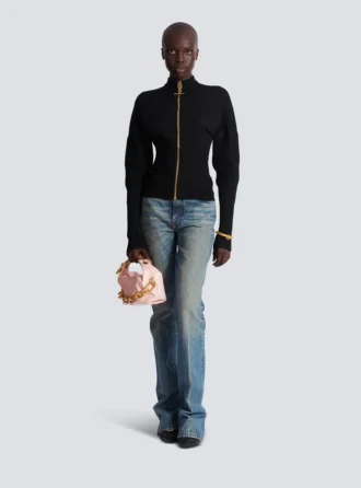 Cardigan in maglia con zip