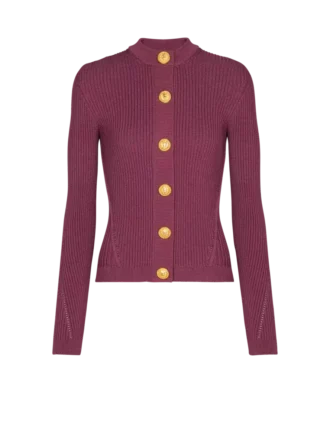 Cardigan in maglia fine con bottoni