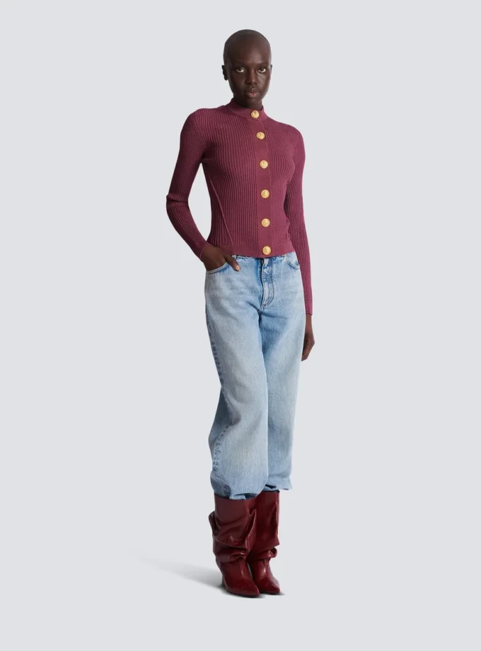 Cardigan in maglia fine con bottoni Cardigan in maglia fine con bottoni
