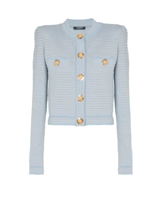 Cardigan in maglia testurizzata a maniche lunghe