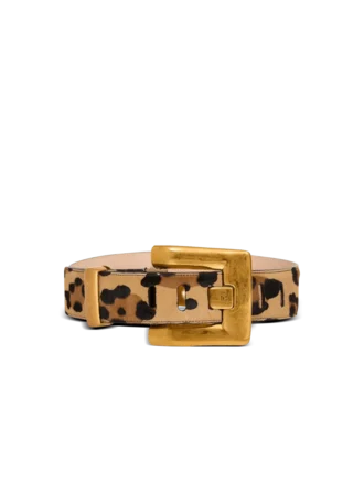Cintura in pelle con stampa leopardata Anthem