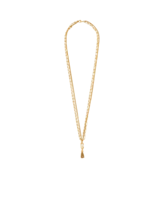 Collana lunga Sync in ottone dorato